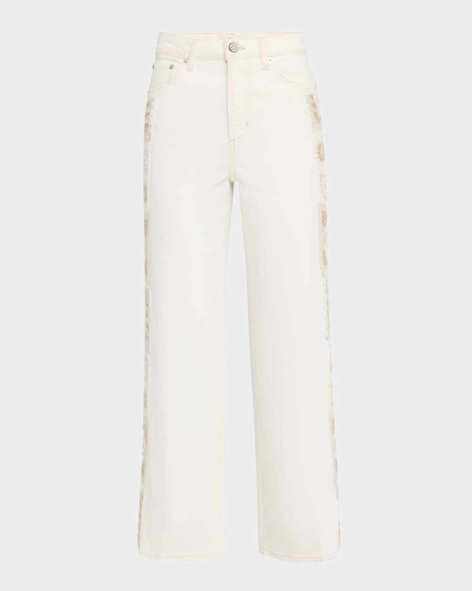 Getty Crochet-Trim Cropped Jeans